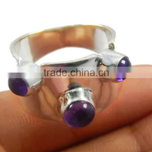Natural Gorgeous 925 Sterling Silver Amethyst Ring JEWELRY EXPORTER thumbnail-2