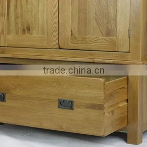 Rustic Range Bedroom Furniture of Solid Oak 2 Doors Wardrobes thumbnail-3
