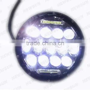 7'' 75W High Low Beam Driving Light DRL Front Light 7inch LED Headlight for Jeep Wrangler thumbnail-6