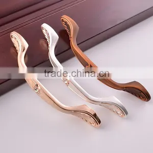 Gold Silver Coffee Base Pantry Mini Drawer Pulls Shiny Crystal Cupboard Handle thumbnail-5