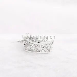 925 Sterling Silver Horse Shoe Shape Dancing Stone Pendant Necklace Jewelry SPG900W thumbnail-3