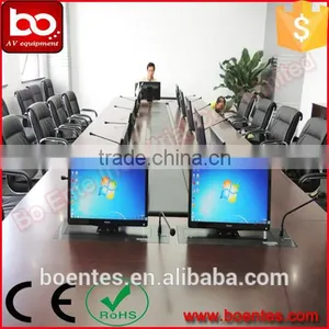 Conference System Equipment for 17 Inch Motorized Pop Up LCD Monitor Lift Mechanism With RS232 Port thumbnail-2