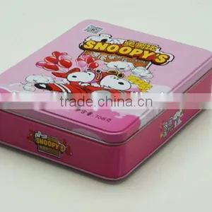 Snoopy Cartoon Candy Chocolate Gift Tin Metal Box for Kids thumbnail-1