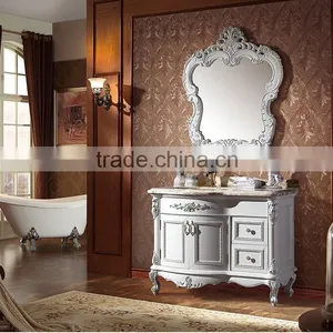 WTS16122 47 Inch Antique Cream White Undermount Single Sink Bathroom Vanity With Top thumbnail-6