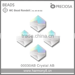 Preciosa MC Rondelle Beads Crystal AB Glass Stone Art.45169302 thumbnail-1