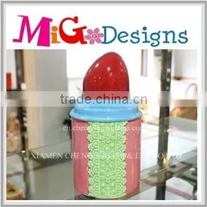 Fasion Lipstick Jar Red Lipstick Jar Ceramic Cookies Container thumbnail-1