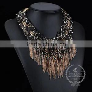 High Quality Vintage Rhinestone Chunky Statement Necklace Tin Alloy Fashion Women Pendant Necklace 6390056 thumbnail-2