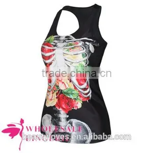 Skeleton Women Black Summer Tank Tops ,summer Vests thumbnail-1