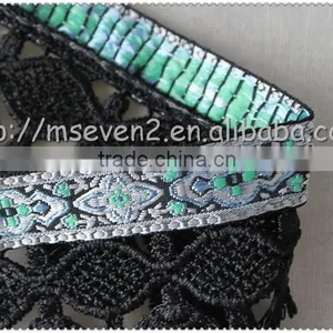 Wholesale 5.7cm Scalloped Shaped Fringe Trimming, Black Tassel Fringe, High-grade Jacquard Ribbon thumbnail-6
