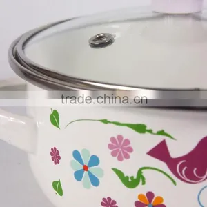 Set Of 2Pcs Birds Design Mini Enamel Cookware Set With Decoration thumbnail-5