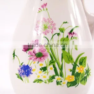 Set Of 2 Kitchen Flower Ceramic Vinegar Oil Pot Jar Container thumbnail-5