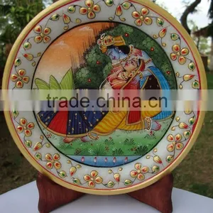 Rich Arts And Crafts Religious Gift Decor Gallery Hindu God Krishna Rajasthani Painting thumbnail-1