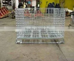 Q235 Cold-rolled Steel Folding and Stacking Heavy Duty Wire Mesh Container thumbnail-1