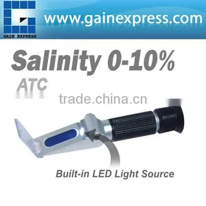 Salinity Refractometer With Built-in LED Light Aquarium 0~10% ATC thumbnail-1