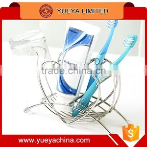 Lovers Desk Heart Shaped Pink Metal Toothpaste Toothbrush Holder Rack thumbnail-2