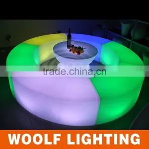 Three Seat Connection Curve Chair LED Lighting Long Bench thumbnail-4