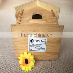 Cheap Wood Cutting Toys Wood Toy Indoor Bird Houses With Fixed Round Wooden Window thumbnail-5