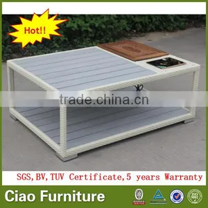 Modern Garden Coffee Shop Furniture Rattan Table and Chair Set thumbnail-3