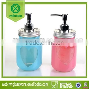 14oz Colorful Glass Bathroom Bottle Storage Bottle Jars Soap Dispenser thumbnail-1