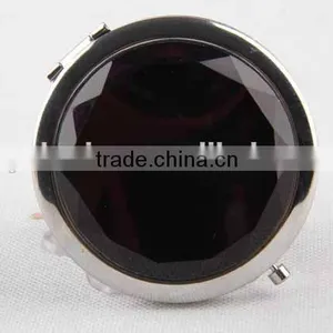 Flip Type Metal Gemstone Shaped Round Mirror With Snap Hook/mirror thumbnail-4