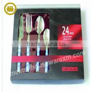 Stainless Steel Cutlery Set With Plastic Handle thumbnail-1