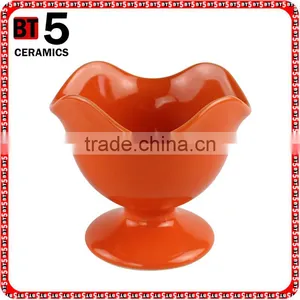 Orange Color Custom Ceramic Ice Cream Sundae Bowls thumbnail-1