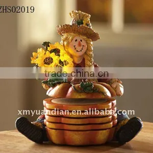 Fall Lighted Scarecrow Girl W/ Sunflowers Coaster Crafts Set thumbnail-1