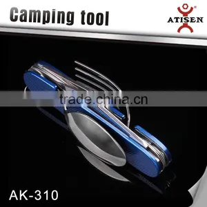 Best Gift 6 In 1 Multifunctional Camping Tools Outdoor Survival Folding Pocket Knife Fork and Scoop thumbnail-1
