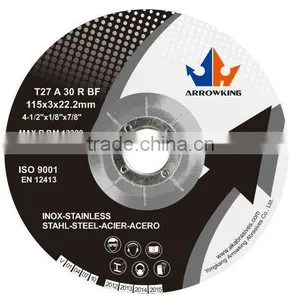 4-1/2" 115x3x22.2mm Grinding Wheel for Metal: Steel and Stainless Steel thumbnail-1