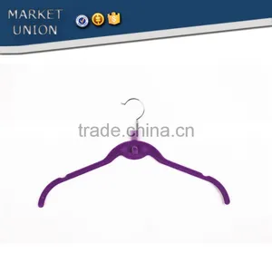 ABS Plastic Velvet Antiskid Hangers Flocking Clothes Hanger With Pulley for Women thumbnail-2