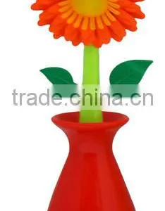 2016 New Plastic Flower Kitchen Dish and Pan Brush thumbnail-2