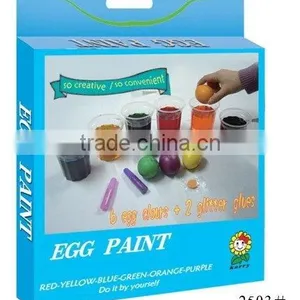 DIA.20MM EGG PAINT SET WITH IN SIX COLORS W/2 GLITTER GLUE thumbnail-1