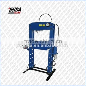 50 Ton Air Pneumatic Manual Hydraulic Floor CE Shop Press With Gauge, Press Pin Set & Grid Guard thumbnail-1