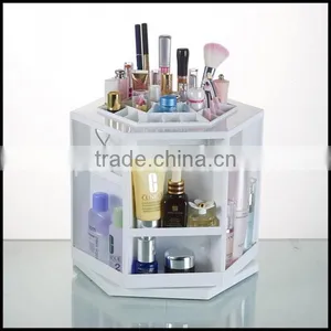 Made in China High Quality White ABS Big Rotatable Cosmetics Display Shelf Wholesale thumbnail-1
