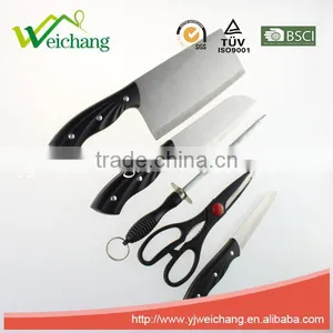 WCA067 5 Pcs Set Kitchen Knives With Scissors and Knife Sharpener Stainless Steel Blade With ABS Handle Wholesale thumbnail-1