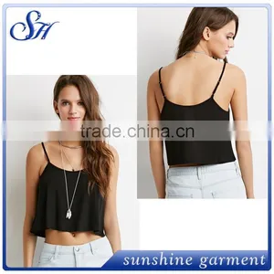 Sexy Black Crop Top for Women thumbnail-1