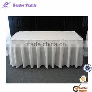 100% Polyester Cheap Table Skirt for Banquet 180GSM Fabric thumbnail-1