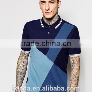 Custom Men Breathable Colour Block Panel Slim Fit Sports Polo Shirt,China Manufacturer Polo T-shirt thumbnail-1