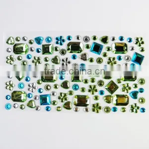 Colorful Self Adhesive Gems Custom Diamond Acrylic Rhinestone Sticker thumbnail-4