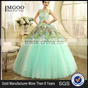MGOO Hot Sale Designer Dress For Women Prom Long Satin Evening Gown Beautiful Applique Dress L000123 thumbnail-1