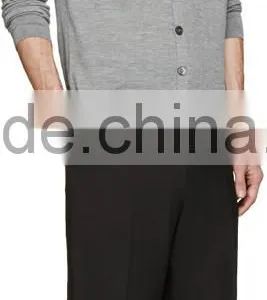 2016 Latest Mens Grey Cashmere Cardigan Sweaters thumbnail-4