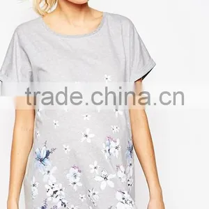 Maternity Oversized T-shirt Nightie in Floral Print thumbnail-1