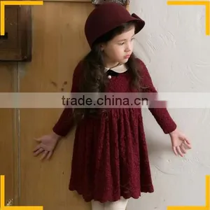 Hot Sale Korean Style Girl Lace Winter Dress Kids Party Wear Dress Kids Fashion Show Dress thumbnail-2