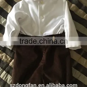 Baby Boys Posh Clothing Children White Chevron Shirts And Pants Outfit Baptism Sets thumbnail-4