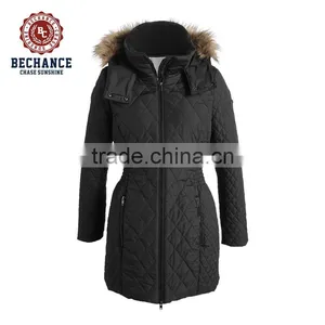 Women Winter Long Padded Jacket With Hood thumbnail-1