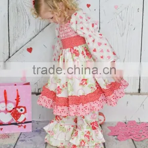 Ibear Garment Factory Girls Clothing Latest Design Baby Frock Dress Wild Dress Ruffle Sets Boutique Spring Outfits thumbnail-1