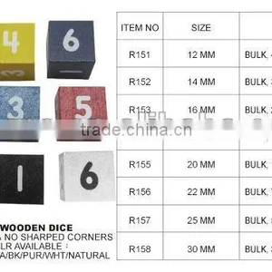 (R154) COLOR WOODEN DICE thumbnail-1