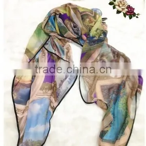 PRINTED POLYESTER SCARF thumbnail-1