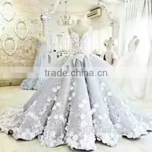 Elegant A-Line Sweetheart Neckline Spaghetti Straps Floor-Length Lace Wedding Dress WD807 thumbnail-1