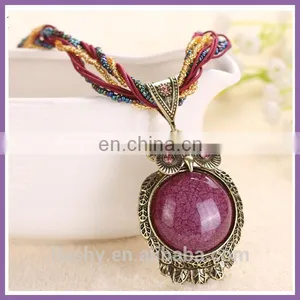 New Fashion 17 Color Owl Pendant Chain Necklace Chrismas Gift Jewelry thumbnail-1